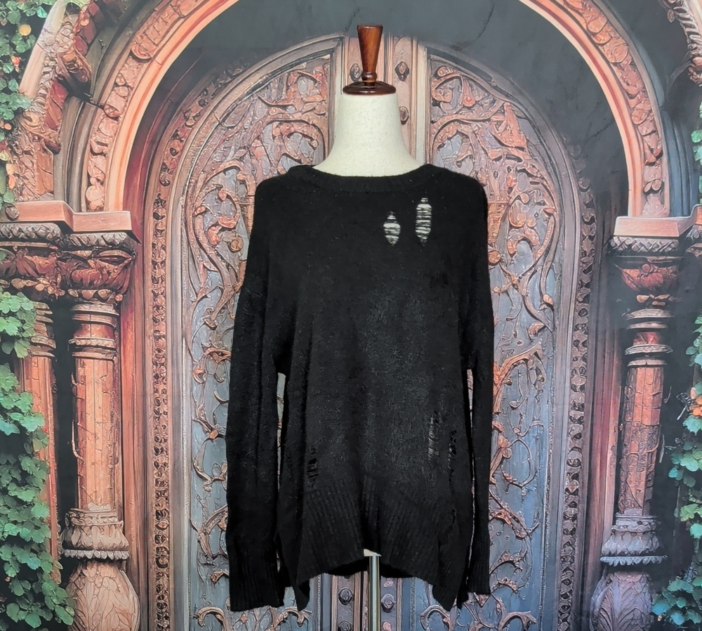 Olivaceous Distressed Sweater